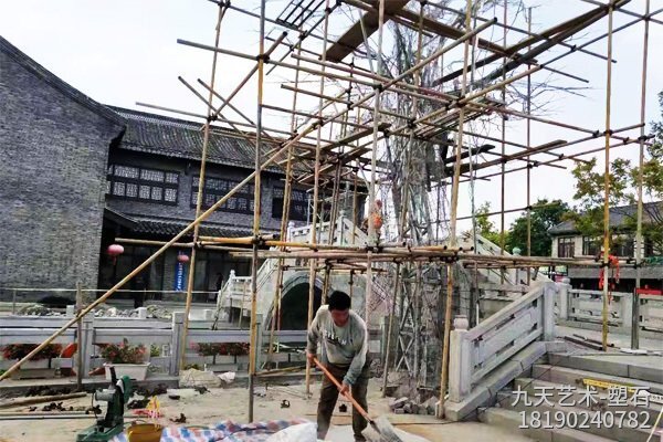 江蘇鹽城水泥仿真樹(shù)制作-搭建骨架